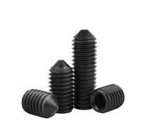 SHENGG 10 pezzi M2.5 M3 M4 M5 M6 M8 M10 acciaio al carbonio nero grado 12.9 esagono incassato punta conica vite senza testa bullone estremità conica DIN914(6mm x10pcs,M5)