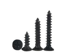 SHENGG 100 pezzi/lotto M1.2 M 1.3 M1.4 M1.5 M1.6 M1.7 1.8 M2.2 2.5 2.6 Vite autofilettante mini a testa svasata piatta in acciaio al carbonio nero(4mm x100pcs,M1.8)