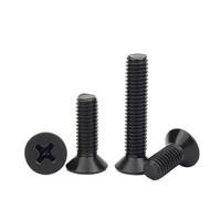SHENGG 100 pezzi/lotto M1 M1.2 M1.4 M1.6 M1.7 M2 M2.5 M3 M3.5 M4 M5 Vite a testa svasata piatta in acciaio nero piccolo(16mm x100pcs,M5)