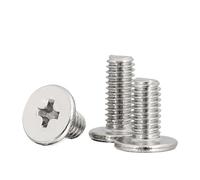 SHENGG 100 pezzi/lotto Vite a testa piatta ultra sottile a croce Bullone in acciaio inossidabile M1.4 M1.6 M2 M2.5 M3 M4 M5 M6(12mm x100pcs,M2)