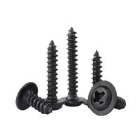SHENGG 100 pezzi/lotto Vite autofilettante nera a testa cilindrica con rondella ammortizzante M1.4 M1.7 M2 M2.3 M2.6 M3 M3.5 M4(6mm,M2)