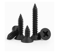 SHENGG 100 pezzi M1.2 M 1.3 M1.4 M1.5 M1.6 M1.7 1.8 M2.2 M2.5 M2.6 Vite autofilettante a testa svasata piatta in acciaio al carbonio nero(16mm,M1.7 x100pcs)