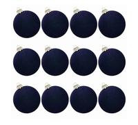 SHENGG 12 pezzi ornamenti di palline di natale in velluto 6 cm palline di natale decorazioni for l'albero di natale for la decorazione domestica festa di natale vino rosso(Navy blue)