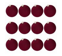 SHENGG 12 pezzi ornamenti di palline di natale in velluto 6 cm palline di natale decorazioni for l'albero di natale for la decorazione domestica festa di natale vino rosso(Wine red)