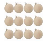 SHENGG 12 pezzi ornamenti di palline di natale in velluto 6 cm palline di natale decorazioni for l'albero di natale for la decorazione domestica festa di natale vino rosso(Beige)