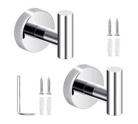 SHENGG 2 pezzi ganci for asciugamani da bagno lucidi appendiabiti in acciaio inossidabile gancio for accappatoio appendiabiti da parete con viti portasciugamani gancio for appendere for la cucina dell