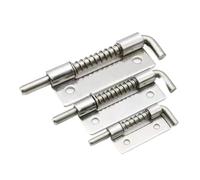 SHENGG 2 pz Caricato A Molla Chiusure In Acciaio Inox 304 di Sicurezza Barile Chiavistello Hasp Graffetta Cancello Serratura di Sicurezza Fermo Porta Dell'armadio Cerniere(M Left)