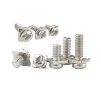SHENGG 20~50 pezzi M3 M3.5 M4 M5 Rondella quadrata nichelata Due viti combinate Testa a croce Testa tonda Testa cilindrica Blocco terminale Vite(M3x6x6mm-50pcs)