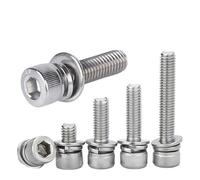 SHENGG 3in1 Interno Bullone Esagonale Guarnizione Rondella Elastica Rondella Piatta Combinazione Set Vite a Testa Cilindrica in Acciaio Inossidabile 304 M2 ~ M12(25mm,M3 (20 Set))