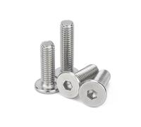 SHENGG 5~50 pezzi/lotto M2 M2.5 M3 M4 M5 M6 M8 in acciaio inossidabile zincato nero 304 con esagono incassato, vite a testa piatta ultra sottile(White 304,M6x12mm (10pcs))