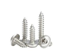 SHENGG 50 pezzi/lotto M1.4 M1.7 M2 M2.6 M3 M3.5 M4 M5 304 in acciaio inossidabile a testa tonda con rondella, vite autofilettante(10mm x50pcs,M1.4)