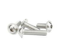 SHENGG 50 pezzi M2 M2.5 M3 M4 M5 M6 ISO7380.2 304 in acciaio inossidabile con esagono incassato, testa flangiata rotonda con rondella e collare.(30mm,M3 x50pcs)