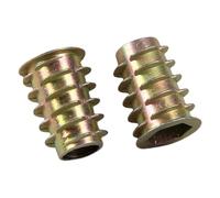 SHENGG 50 pezzi M4 M5 M6 M8 M10 in lega di zinco filettata for inserti in legno con flangia esagonale, dadi for mobili(M6x25mm x50pcs)