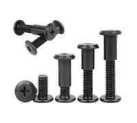 SHENGG Bullone a testa piatta ipotenusa in acciaio nero M6 M8 for mobili laterali, con dado, rivetto, connettore, inserto, manicotto, dadi(6x12mm-6x35mm(20set)