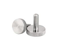 SHENGG Bullone a testa zigrinata for facciate continue in acciaio inossidabile GB835 304, con testa piatta, serraggio manuale, DIN653(5mm,M4 (2Pcs))