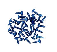 SHENGG Kit di 20 bulloni autofilettanti colorati in alluminio M5X14mm for bici, clip di fissaggio, viti(Blue)