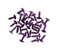 SHENGG Kit di 20 bulloni autofilettanti colorati in alluminio M5X14mm for bici, clip di fissaggio, viti(Purple)