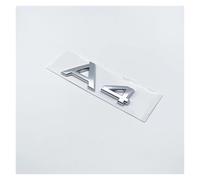 SHENGG Lettere 3D Numeri Emblema for A3 A4 A5 A6 A7 A8 Q2 Q3 Q5 Q7 Bagagliaio di un'auto Coperchio Targhetta Distintivo Logo Adesivo Cromato Nero lucido(Silve A4)