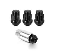 SHENGG Set di Dadi antifurto Neri, 4 Serrature + Chiave 1/2-20 M12 X 1,5 12 X 1,5 14x1,5 estremità Chiusa, Rigonfiamento 1,38" Doppia Chiave Esagonale 13/16" e 3/4"(M14x1.5)