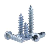 SHENGG Vite autofilettante a testa tonda con croce zincata blu Viti autofilettanti a testa bombata con impronta a croce temprata M3 M4 M5 M6(M3x16mm-50pcs)