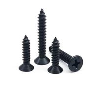 SHENGG Vite autofilettante for legno a testa svasata piatta a croce in acciaio inossidabile A2 304 zincato nero M1.7-M6(8mm,M3 50pcs)
