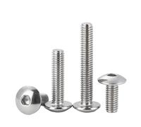 SHENGG Viti a testa esagonale in acciaio inossidabile 304 (A2-70) Bullone a testa bombata con esagono incassato M2 M2.5 M3 M4 M5 M6 M8 M10(12mm,M6 (10pcs))