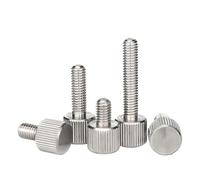 SHENGG Viti a testa zigrinata in acciaio inossidabile M2. M2.5 M3 M4 M5 M6 M8 304, bullone con testa zigrinata, vite di regolazione manuale rotonda for utensili(12mm,M4 (5Pcs))