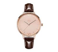 SHENGKE Moda Donna Orologio da polso Cinturino in pelle Orologio da donna impermeabile semplice, casual, elegante Marrone