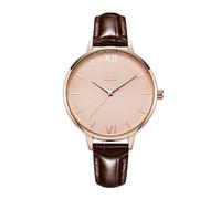 SHENGKE Moda Donna Orologio da polso Cinturino in pelle Orologio da donna impermeabile semplice, casual, elegante Marrone