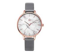 SHENGKE Orologi da donna cinturino in pelle di lusso al quarzo orologi da donna orologio da polso Relogio Feminino, 0137 Grigio, Orologi al quarzo