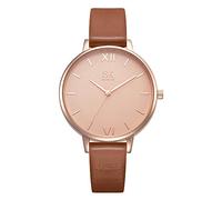 SHENGKE Orologi da donna cinturino in pelle di lusso orologi al quarzo ragazze signore orologio da polso Relogio Feminino, K0039-Brown, orologi al quarzo