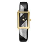 SHENGKE Orologio da donna con cassa rettangolare al quarzo con cinturino in maglia milanese in acciaio inossidabile Business Casual Class Dress Watch, K016502Nero