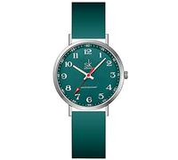SHENGKE Orologio sportivo da donna, alla moda, casual, resistente al sudore, con quadrante facile da leggere e cinturino in silicone, resistente all'acqua, Colore: argento e verde.