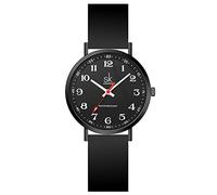 SHENGKE Orologio sportivo da donna, alla moda, casual, resistente al sudore, con quadrante facile da leggere e cinturino in silicone, resistente all'acqua, interamente nero