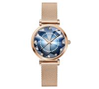 SHENGKE Orologio stellato Orologio Analogico Classico Quarzo da Donna con Cinturino in Acciaio Inox(Shell Dial-Mesh Band-Rosegold)