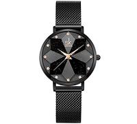 SHENGKE Orologio stellato Orologio Analogico Classico Quarzo da Donna con Cinturino in Acciaio Inox(Starry-Mesh Band-Black)