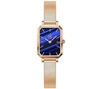 SHENGKE Quadrato Moda Donna Orologio Cielo Stellato Dial Orologi da Polso Acciaio Mesh Band Analogico Al Quarzo Floreale RectangleOrologi da Polso(Blue-Leather)