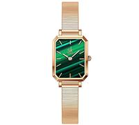 SHENGKE Quadrato Moda Donna Orologio Cielo Stellato Dial Orologi da Polso Acciaio Mesh Band Analogico Al Quarzo Floreale RectangleOrologi da Polso(Green-Mesh