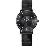 SHENGKE Semplicità Creativa Orologio da Polso per Donne - Vera Pelle Elegante (K0059-black-mesh band)