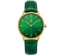 SHENGKE Semplicità, orologio da donna creativo, in vera pelle, elegante, da donna, orologio da polso, Verde