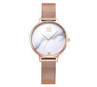 SHENGKE SHNGKE Semplicità Creativa le Donne Guardano Vera Pelle Elegante le Donne Orologi da Polso Delle Donne (K0039-rosegold-mesh band)