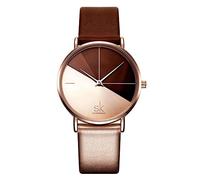 SHENGKE SHNGKE Semplicità Creativa le Donne Guardano Vera Pelle Elegante le Donne Orologi da Polso Delle Donne (K0095-Rosegold&Brown)