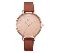 SHENGKE SHNGKE Semplicità Creativa le Donne Guardano Vera Pelle Elegante le Donne Orologi da Polso Delle Donne (Brown)