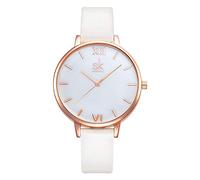 Shengke Simplicity - Orologio da polso da donna in vera pelle, elegante K0056-Rosegold-Genuine Leather