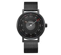 SHENGKE SINOBI Orologi da Affari Degli Uomini di Modo Originale Design Della Vigilanza Degli Uomini Della Maglia di Acciaio Orologio Relogio Masculino Creativo Orologio, S9809G-Nero