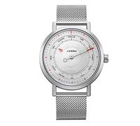 SHENGKE SINOBI Orologi da Affari Degli Uomini di Modo Originale Design Della Vigilanza Degli Uomini Della Maglia di Acciaio Orologio Relogio Masculino Creativo Orologio, S9809G-Argento