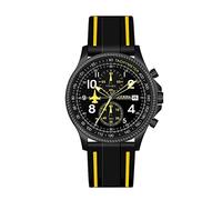 SHENGKE SINOBI Orologi sportivi Cronografo da uomo con calendario Data Resistenti all'acqua Orologio facile da leggere (Black-Yellow)