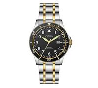 SHENGKE SINOBI Orologio da Uomo Casual con Quadrante Luminoso, Calendario, Data, Resistente all'Acqua e di Facile Lettura (Oro-Nero)