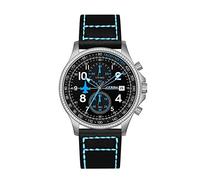 SHENGKE SINOBI Orologio Sportivo da Uomo Cronografo Multifunzione Con Calendario Data Resistente all'Acqua Facile da Leggere (Silver-Blue)