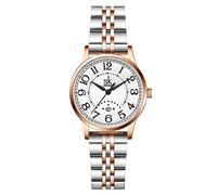 SHENGKE SK Business Classic Orologio da donna con cinturino in acciaio inossidabile in vera pelle, Pelle nera.